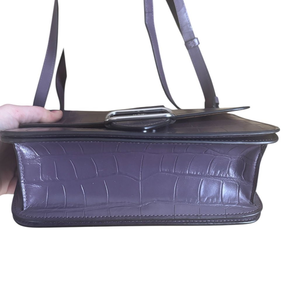 COACH Croc Leather Morgan Purple Amethyst Crossbody Bag w/Wallet NWT - Picture 3 of 4